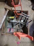 Miscellaneous lot including mole traps, hammer, and drill index