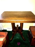 Antique oak lamp table