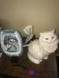 Ceramic cat/ shoe/waterfall