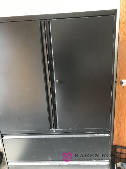 Black large metal cabinet