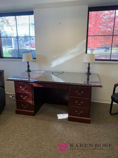 large office desk with matching lamps room #1