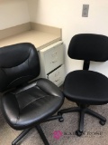 D-19 File cabinet and 2- office chairs