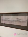 Framed Brooklyn Bridge diagram room #4
