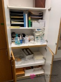 Contents of cabinets office supplies room #7