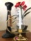 Baldwin candleholder/artificial flower/wooden candle holder