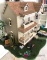 large Crafted homemade doll house with accessories