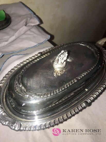 Silverplated butter dish