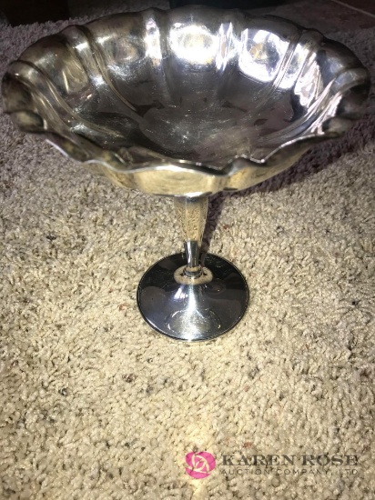 Antique Sterling weighted compote