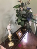 Vase with artificial flowers /candle lights