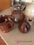 Pottery bank/ Tea pot/bird feeder