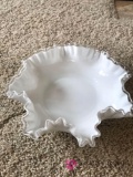 Vintage Fenton Glass Silver Crest 11 in Bowl