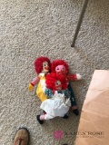 Race cars and track/McDonalds doll/Raggedy Ann dolls