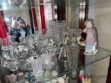 Shelf of assorted Crystal glassware and one NAO figurine