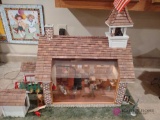 handcrafted lighted schoolhouse diorama. BS