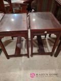 two 20 inch by 14 in side tables. BS