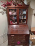 vintage drop front desk with contents. BS