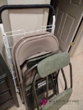 4 folding chairs and cart.bs