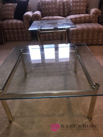 2- glass top tables