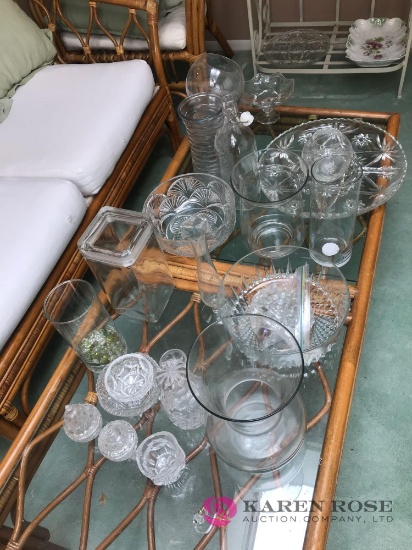 assorted crystal glassware