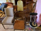 A - Chairs, Pillows, Raw Wooden Table, More