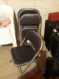 B - Ten Folding Metal Chairs