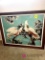 Upstairs large parrot painting or print unsigned