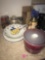 assorted kitchen items plates/jars/