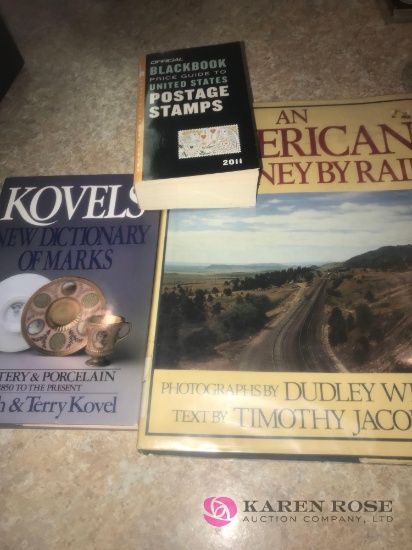 3- books an American journey by rail -kovels -postage stamps