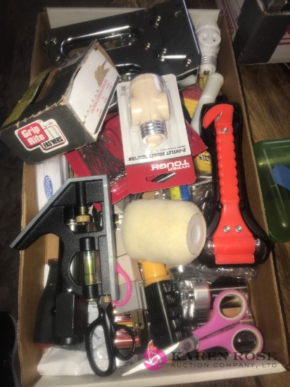 assorted tools/scissors/smoke detector