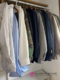 Upstairs contents of closet 2X shirts and suits ties