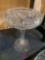 Tall Crystal cut glass candy dish