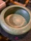 9 inch green pottery bowl