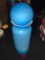 Blue Art glass Mid Century Canister Ball Stopper