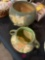 Weller / Roseville - Green decorative pottery planters