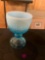 7 inch Decorative blue goblet