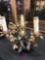 antique electric brass marble candle holder