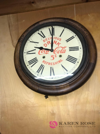 Original old Coca Cola 5 CENT wooden clock