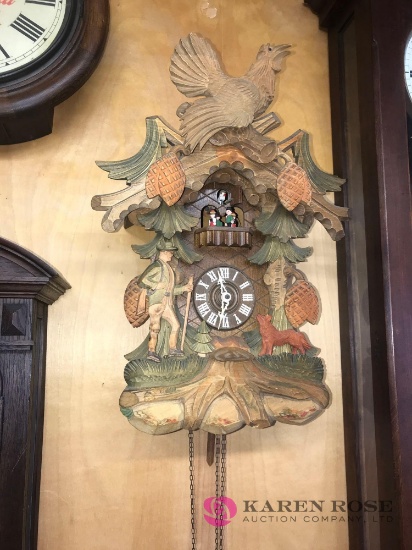 Hand carved Germany coo coo clock 3 weights