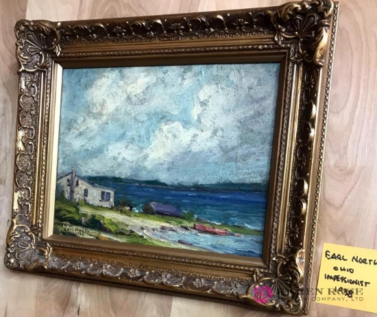 Framed Earl North Ohio Impressionist Painting signed dated