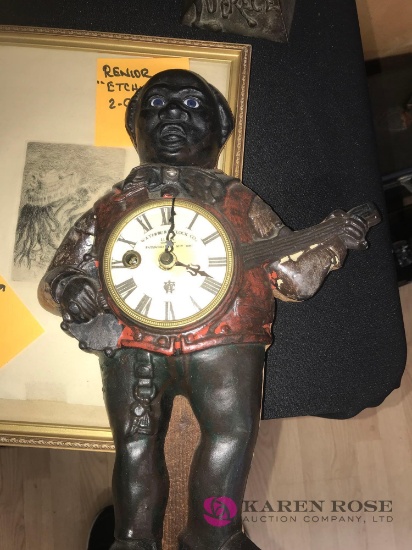 Waterbury Clock Co. 1800s African American banjo clock
