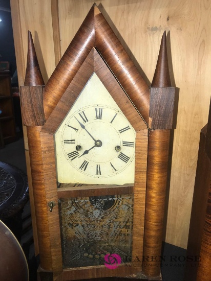 Antique Elisha Manross 30 hour mantle clock with brass main spring