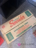 Vintage aluminum sparkler Christmas tree still in original box