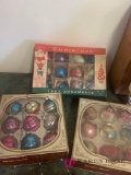 Vintage Christmas tree ornaments still with original box