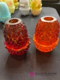 5 inch orange Fenton glass fairy lights