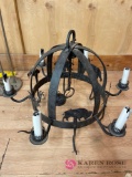 Country cabin rod iron chandelier