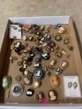 Costume CAMEO jewelry mostly brooches earrings