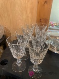 Waterford - Eight cut glass crystal wine glasses