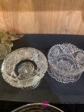 Crystal cut glass dishes Tuthill AS-IS