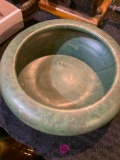 9 inch green pottery bowl