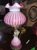 Fenton Cranberry 18 in parlor lamp